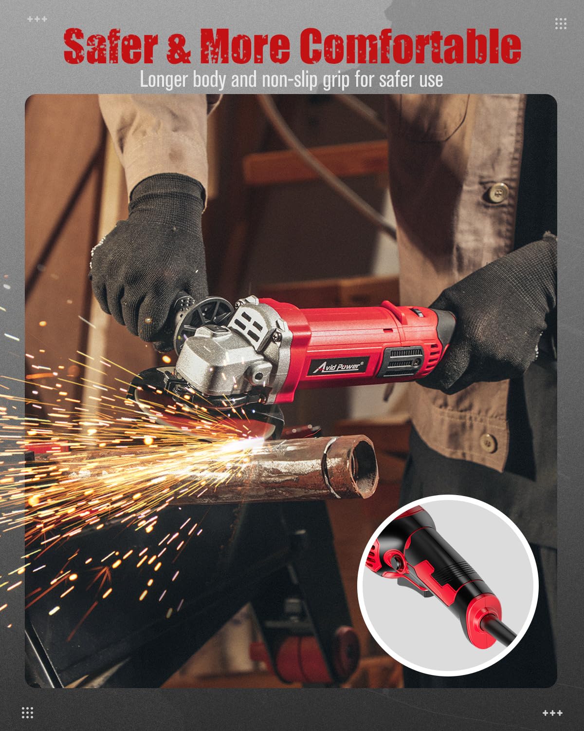 AVID POWER wheel guard protects from sparks during grinding tasks