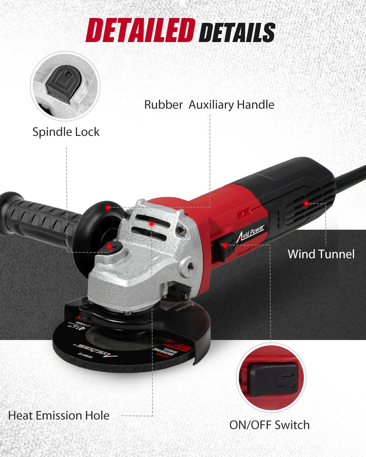 AVID POWER flap discs included for smoothing and finishing metal.