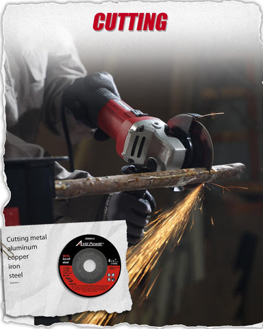 AVID POWER angle grinder achieving up to 12000 RPM for fast material removal.
