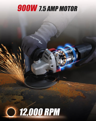 AVID POWER grinder with side handle for improved control during cutting