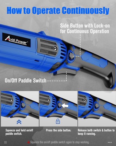 AVID POWER grinder wheel guard protecting user from sparks and debris