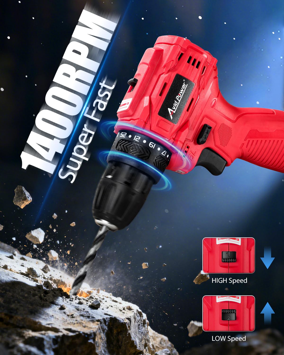 AVID POWER battery charger supports quick top-ups between tasks.