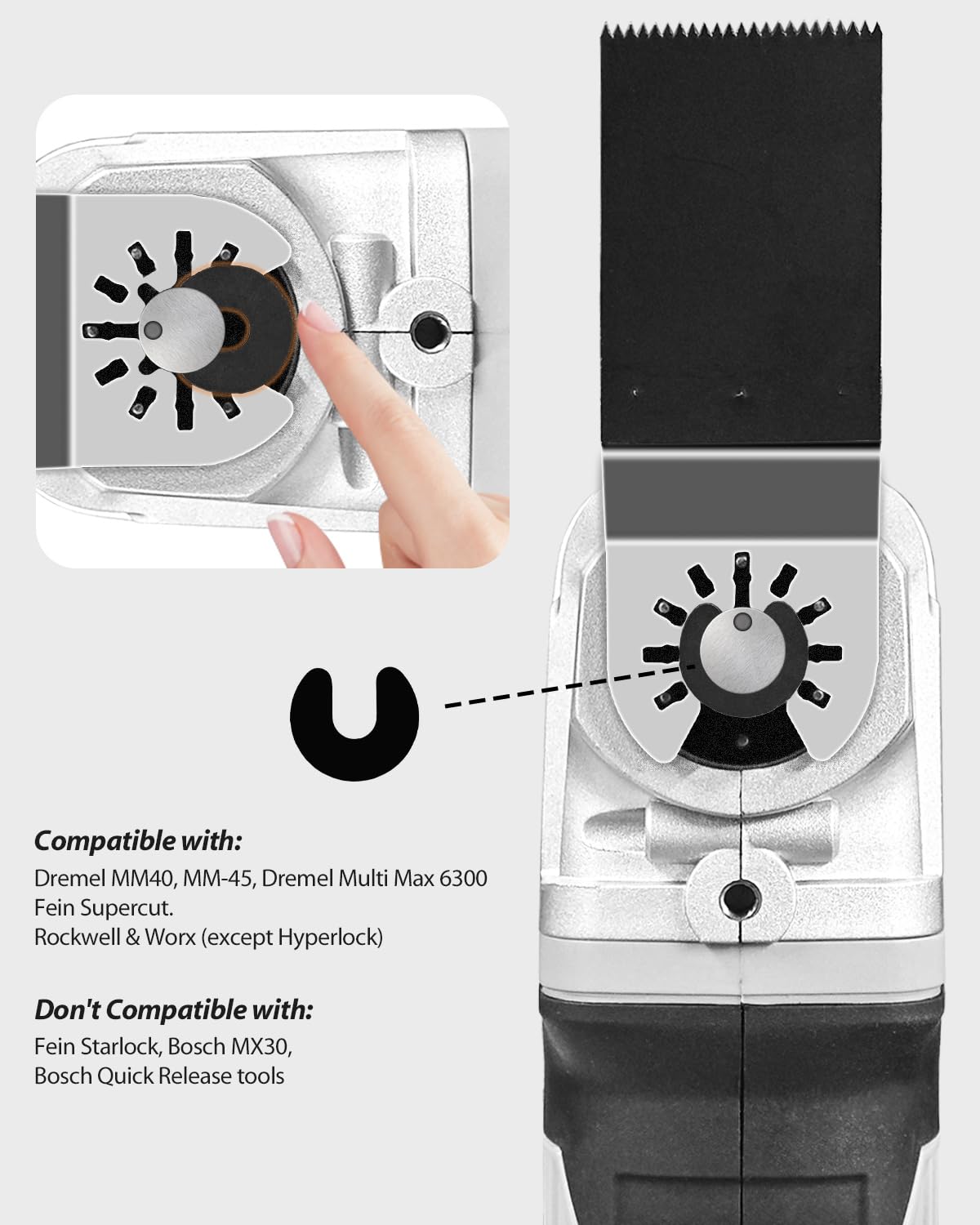 AVID POWER C-clips included to fit more oscillating tools