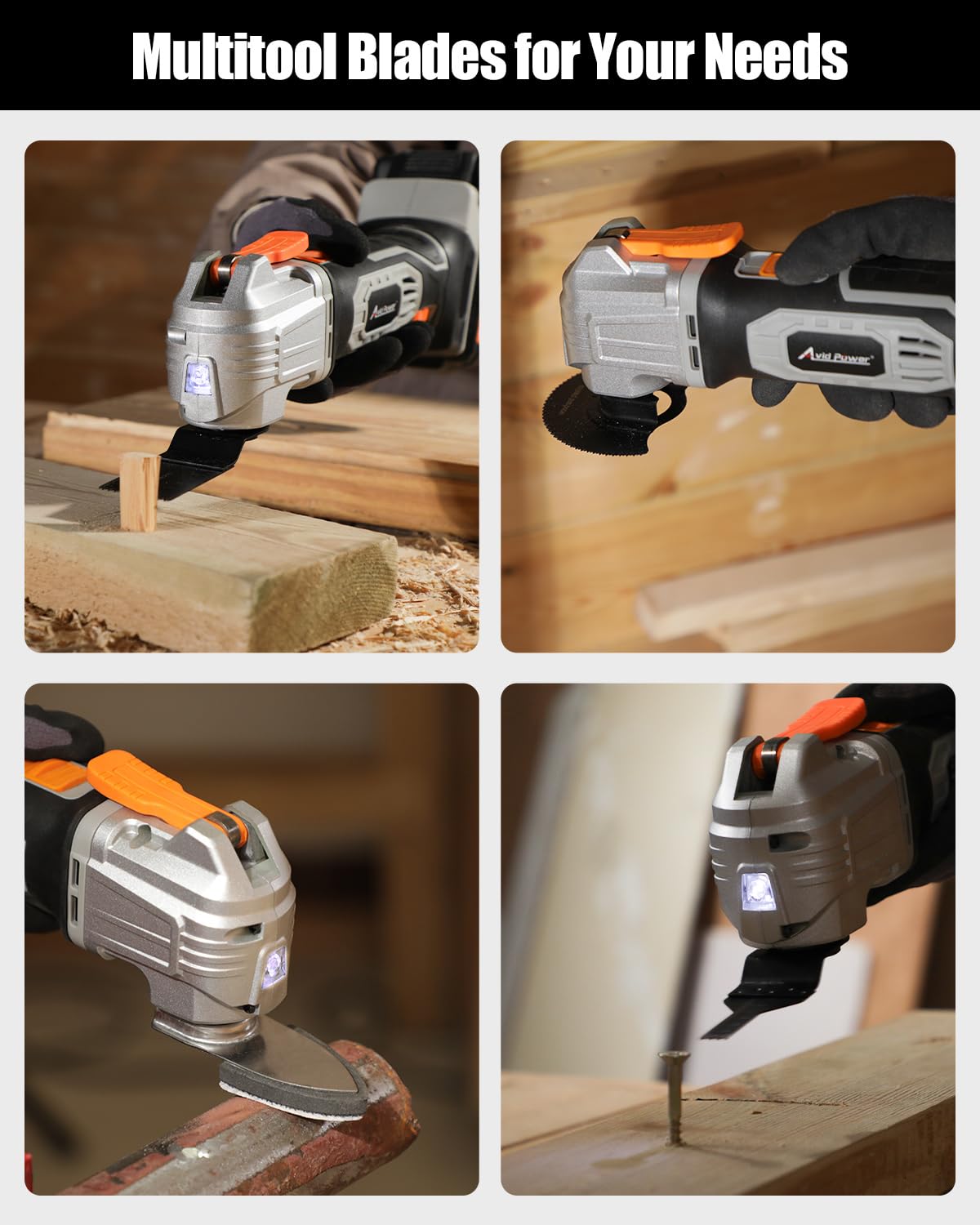 AVID POWER curved-edge blades reduce vibration for stable cuts