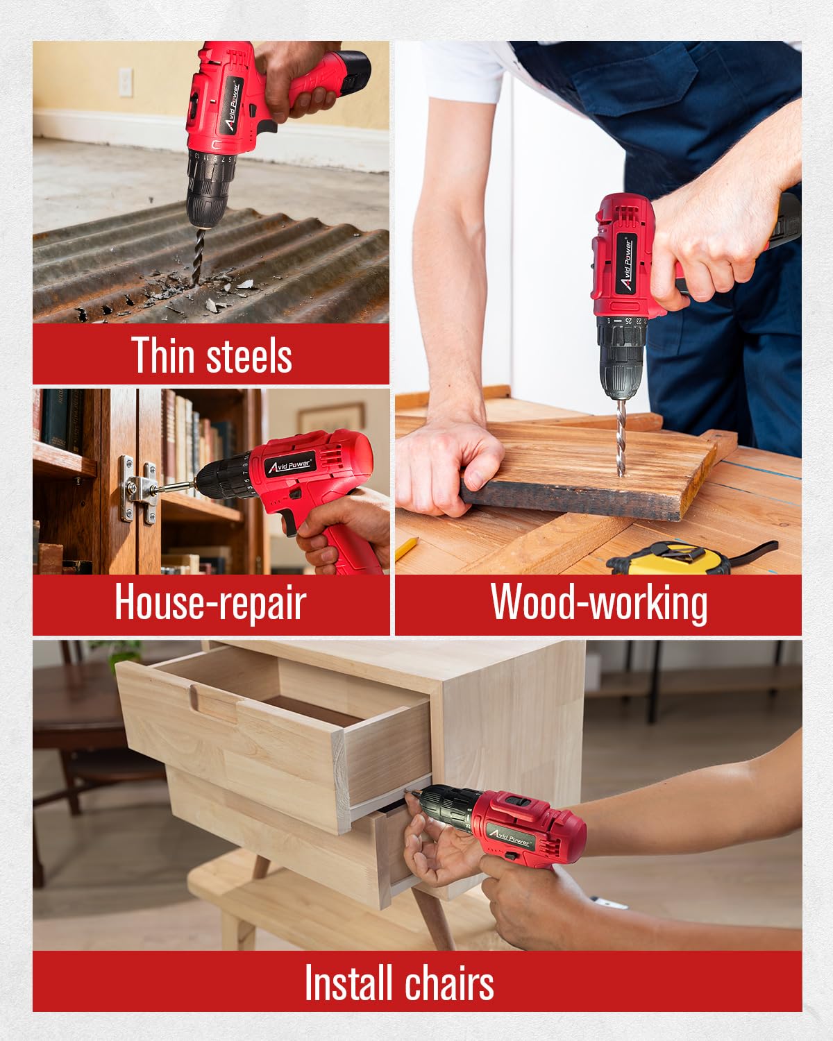 AVID POWER drill bits and driver bits set for versatile projects.