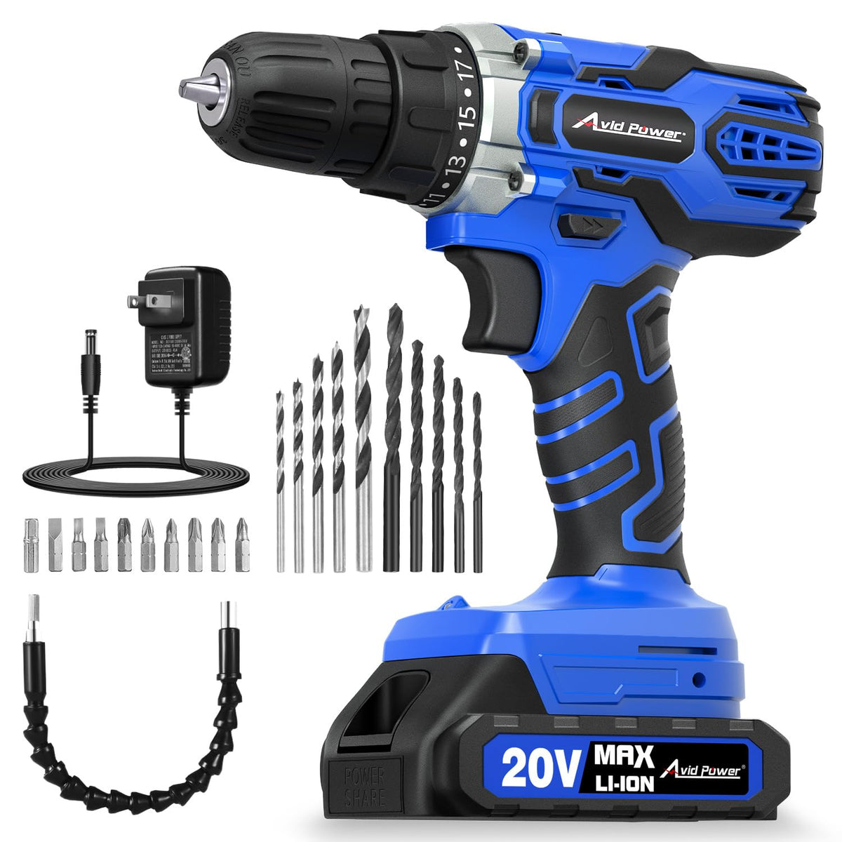 AVID POWER drill with compact ergonomic design for easy one-handed use.