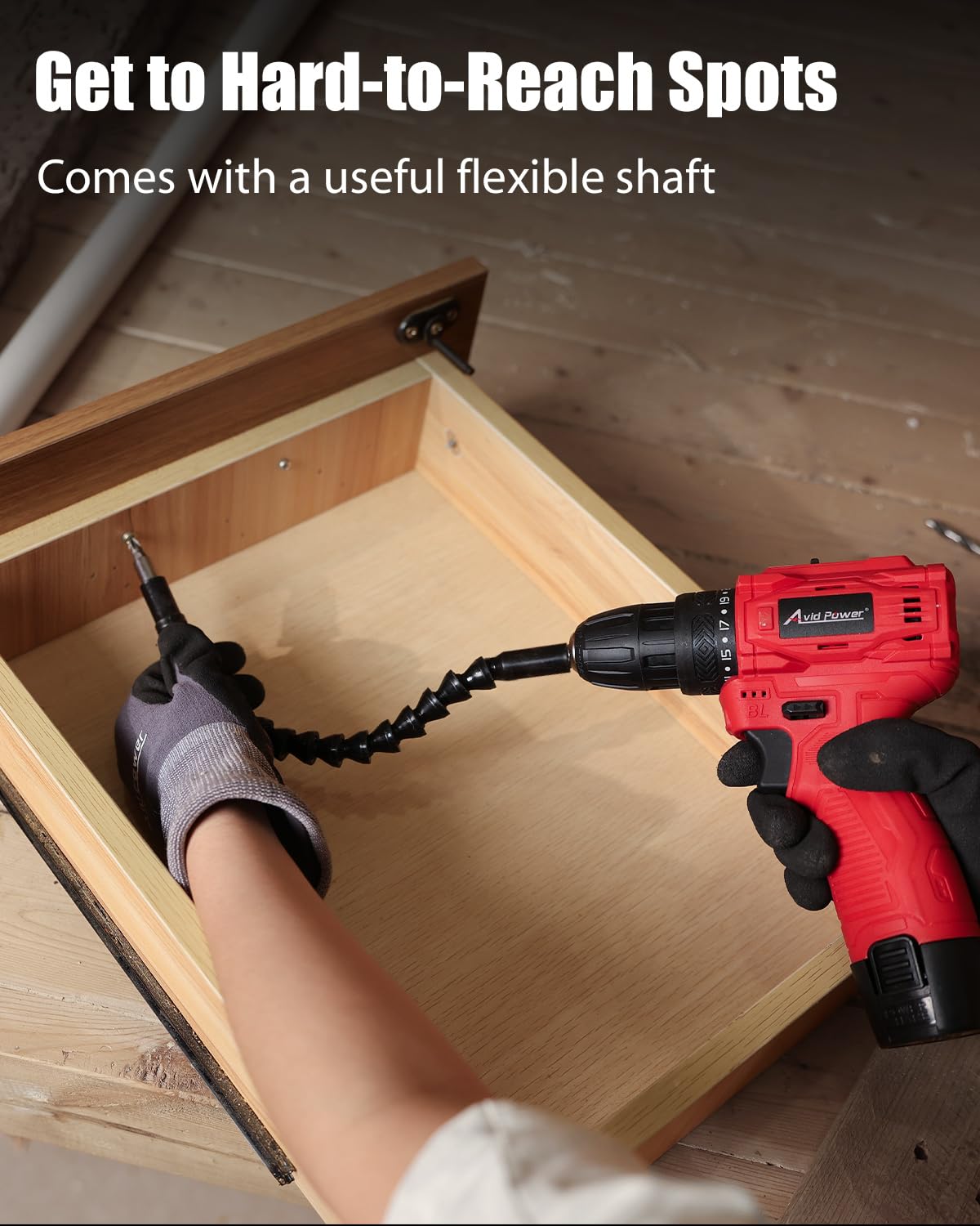 AVID POWER drill wood drilling test demonstrates versatility on wood.