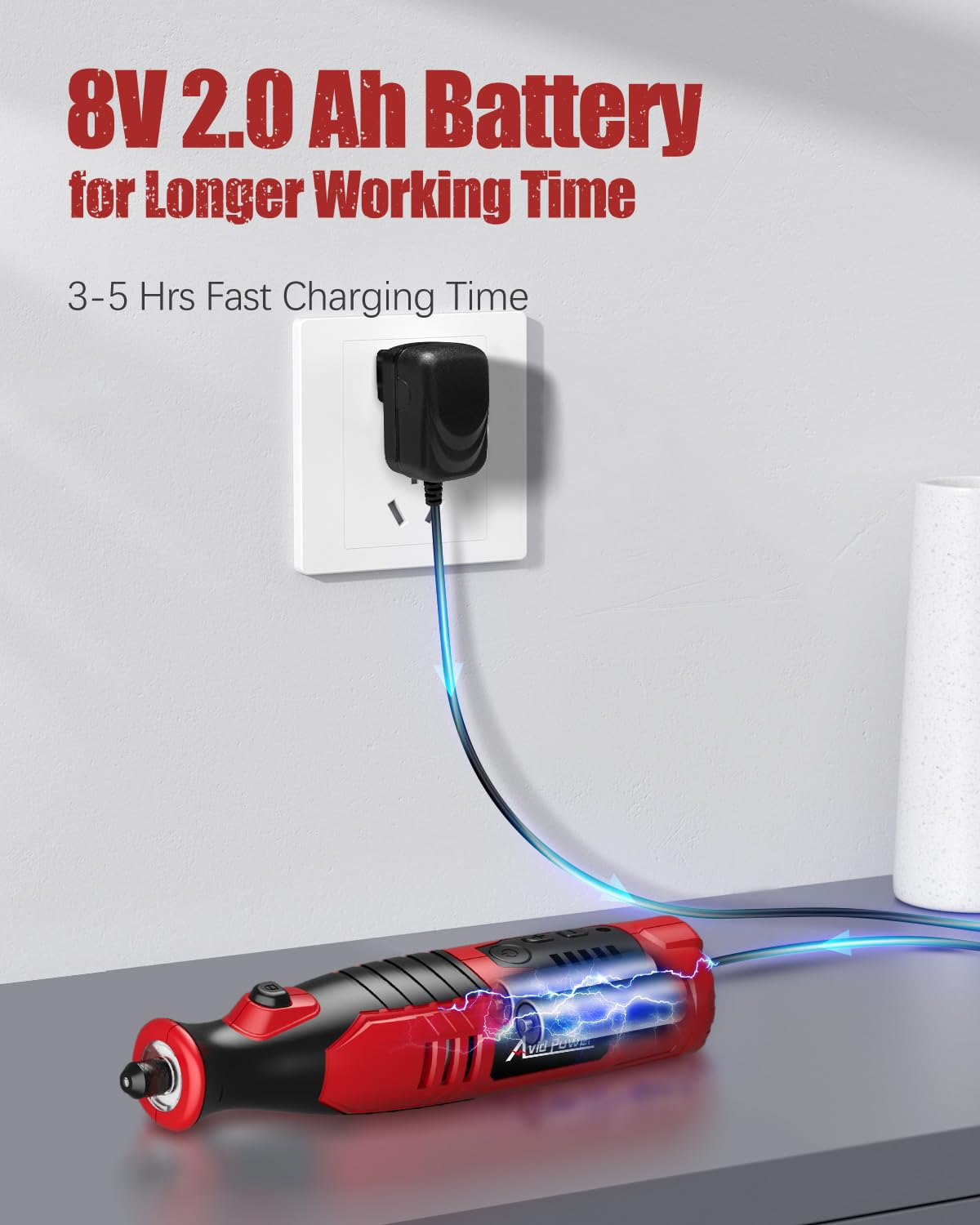 AVID POWER ergonomic rubber handle for comfortable control