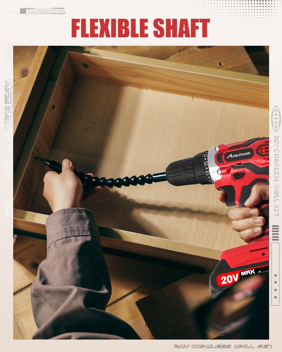 AVID POWER extension bar helps reach recessed screws.