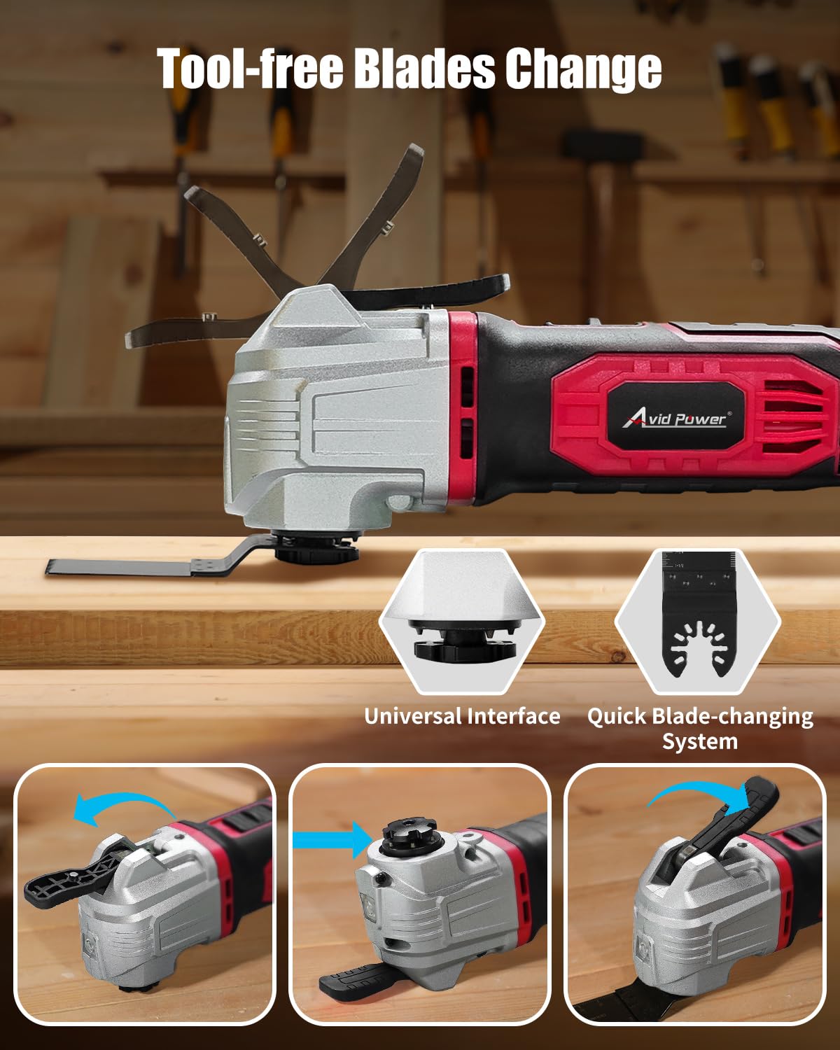 AVID POWER finger sanding pad helps smooth edges with control.