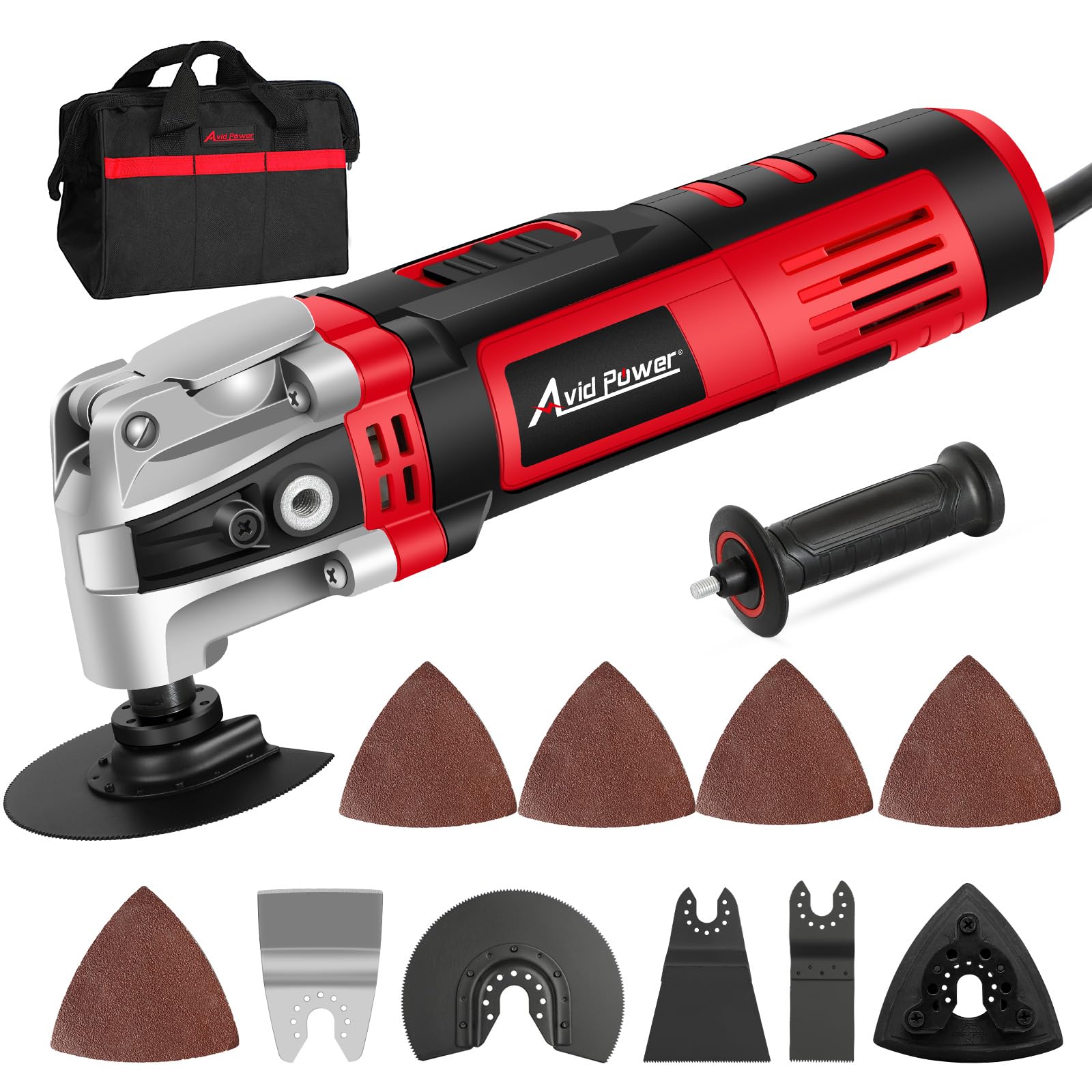 AVID POWER oscillating tool body with ergonomic grip for precise control.