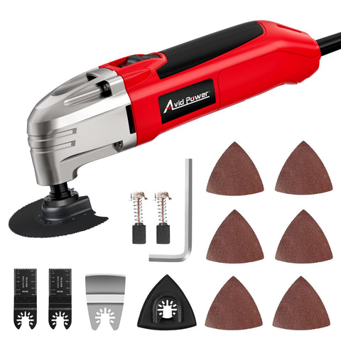 AVID POWER oscillating tool front view showing compact body for precise cuts