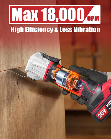 AVID POWER oscillating tool with variable speed control for tailored performance.