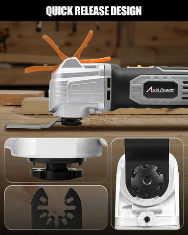AVID POWER quick-release blades allow fast, safe tool changes