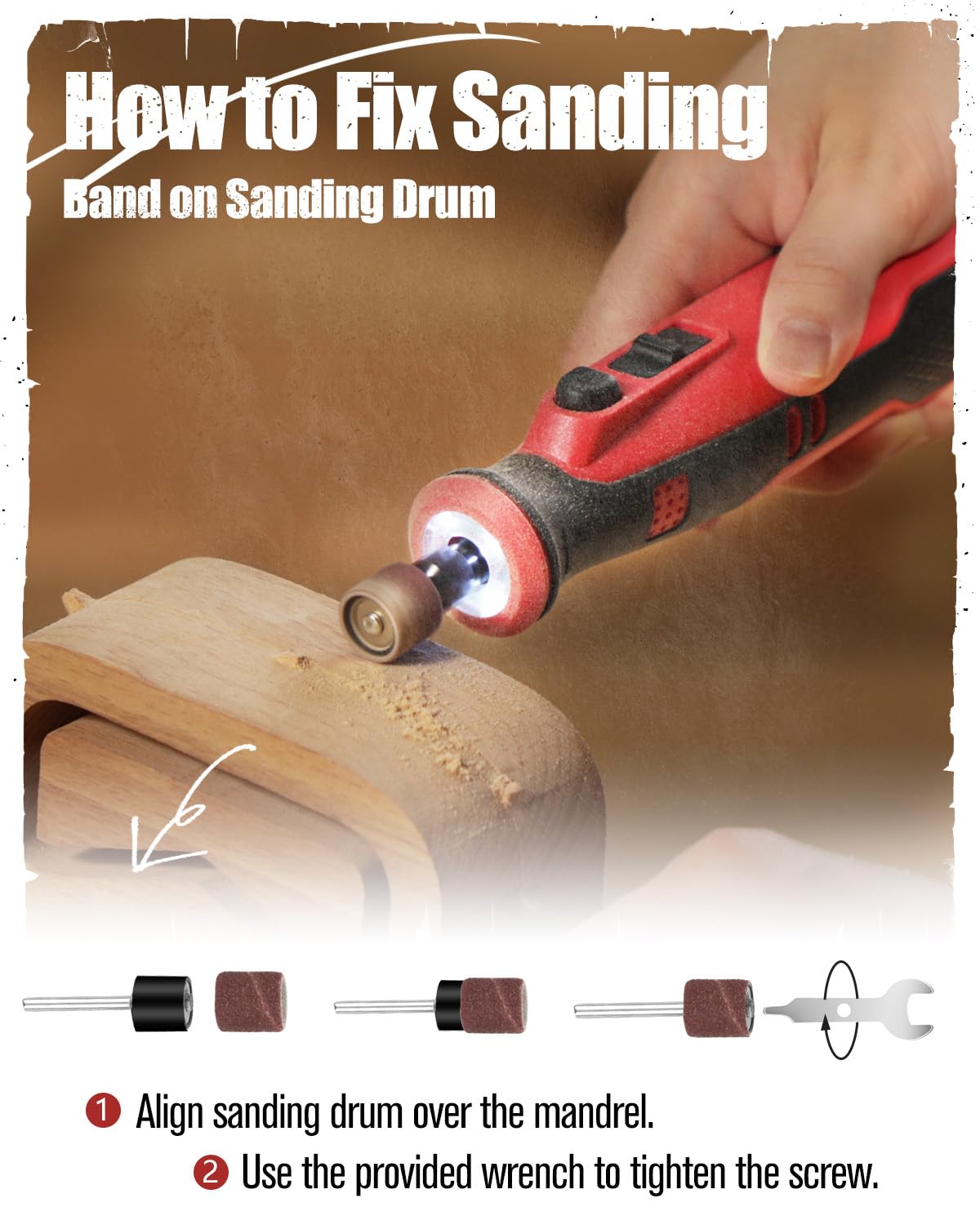 AVID POWER rechargeable design eliminates cables during delicate sanding tasks.