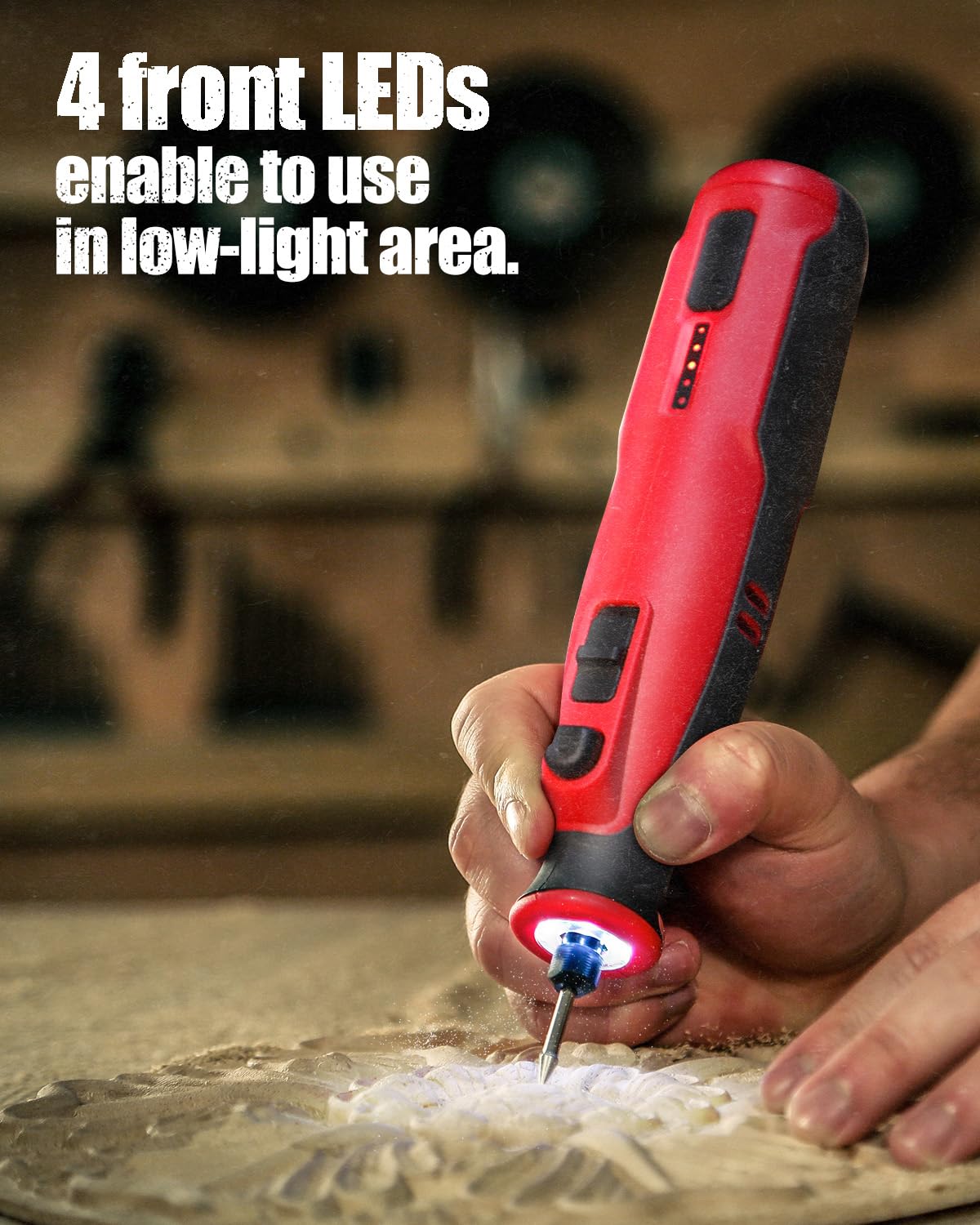 AVID POWER 60-piece accessories case organizes grinding, cutting, sanding, and polishing kits.