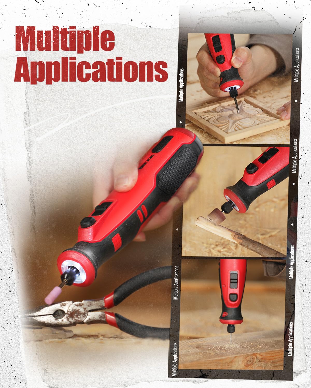 AVID POWER 5 variable speeds tailor torque for grinding, carving, or polishing.