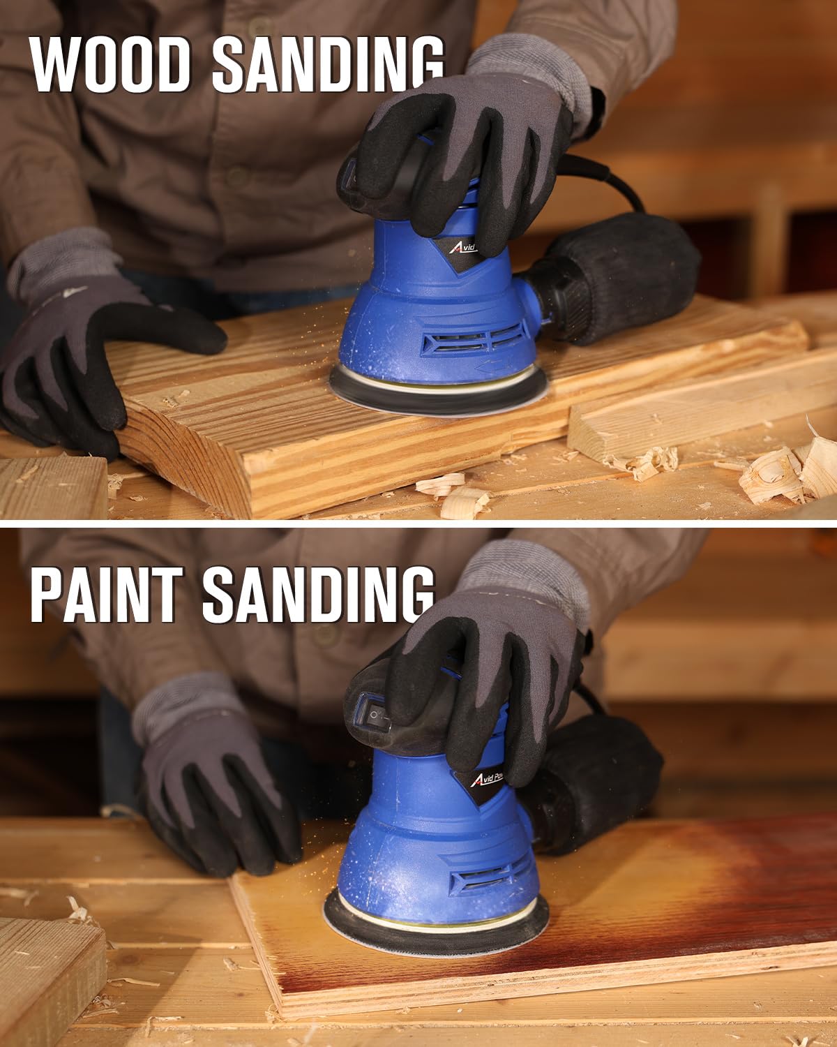 AVID POWER sander package includes sander, papers, and dust bag for immediate use.