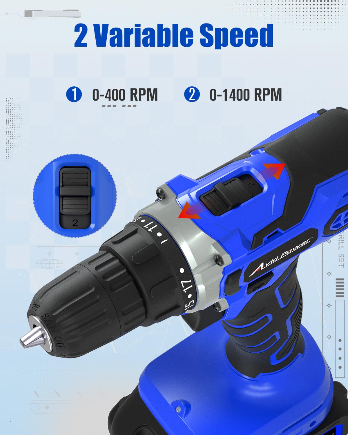 AVID POWER screw bit set covers multiple fastener sizes for quick drives.