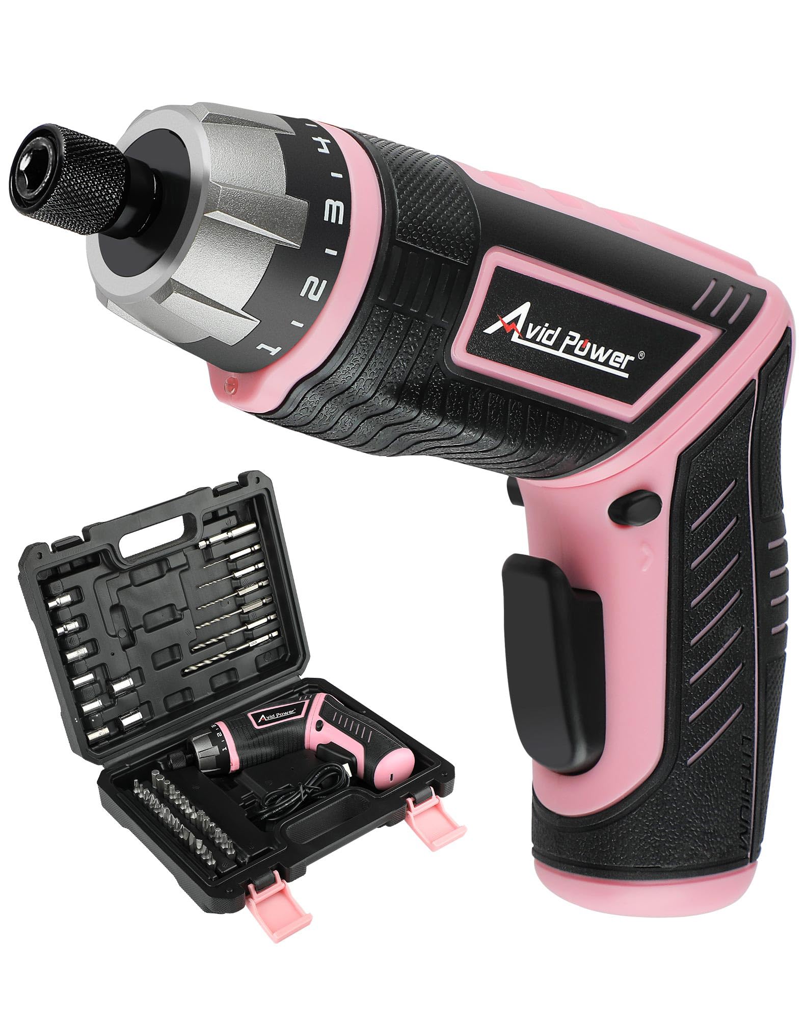 AVID POWER cordless screwdriver front view for compact handling