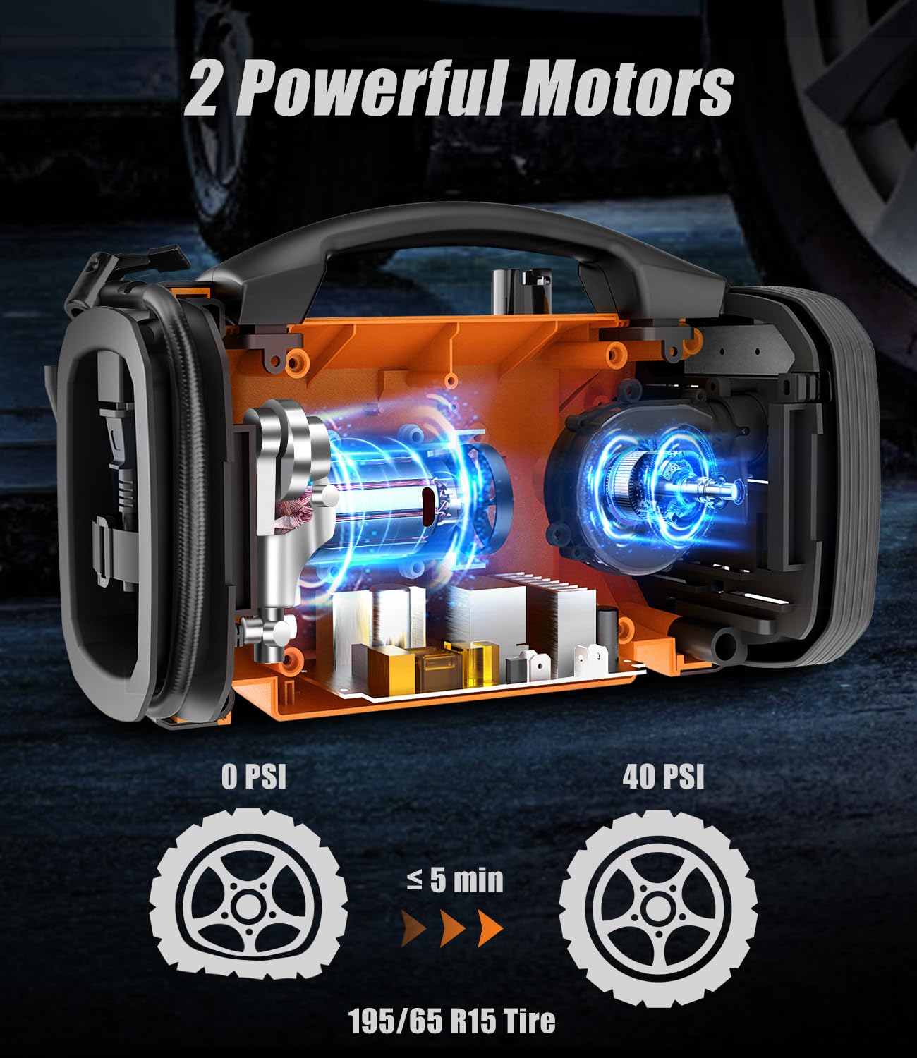 AVID POWER tire inflator auto shut-off after reaching set pressure.