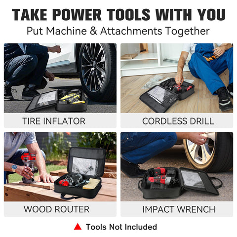 AVID POWER tool bag soft canvas with reinforced panels resists collapse.