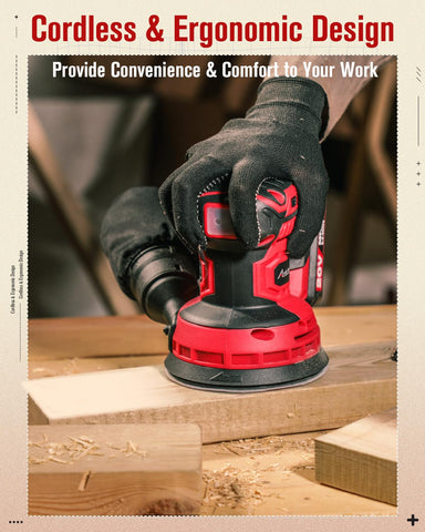 AVID POWER sander offers six speeds for versatile material finishing.