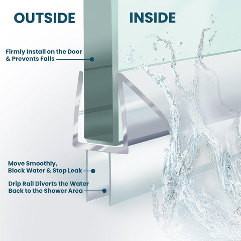 Aviora shower door seal ultra clear polycarbonate maintains pristine look
