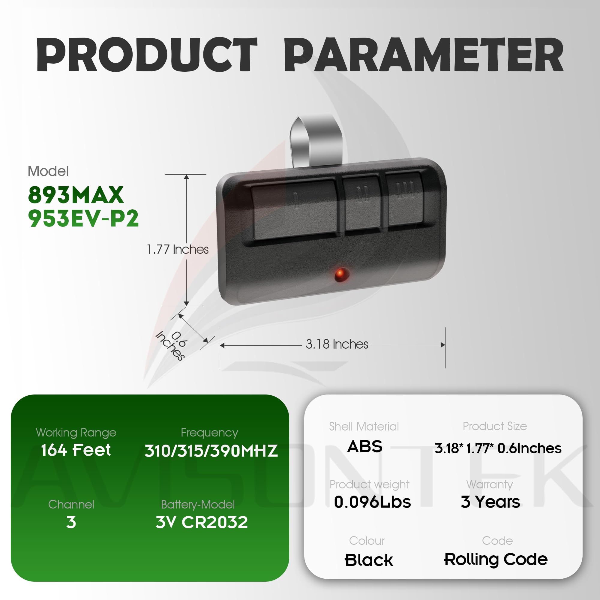Avisontek FCC-certified remote for North American standards