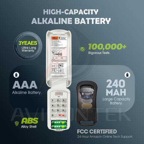 Avisontek Genie keypad battery compartment highlights long-lasting power