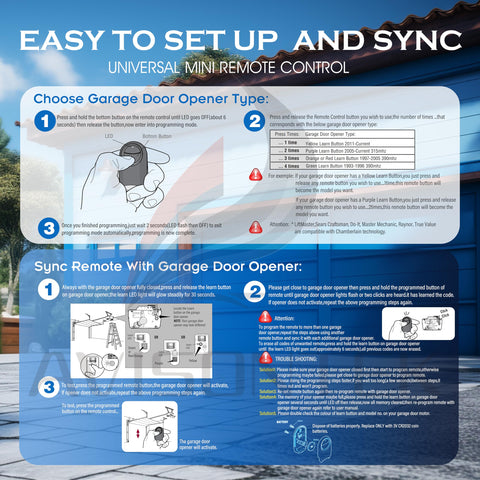 Avisontek LiftMaster 374UT remote includes a 10-year warranty for peace of mind.