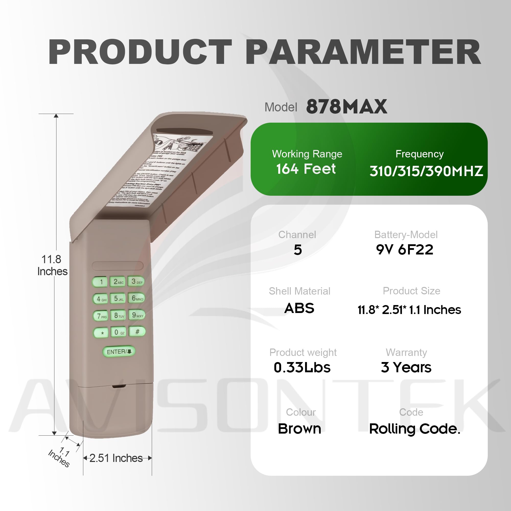 Avisontek LiftMaster 878Max quick setup illustrates simple installation