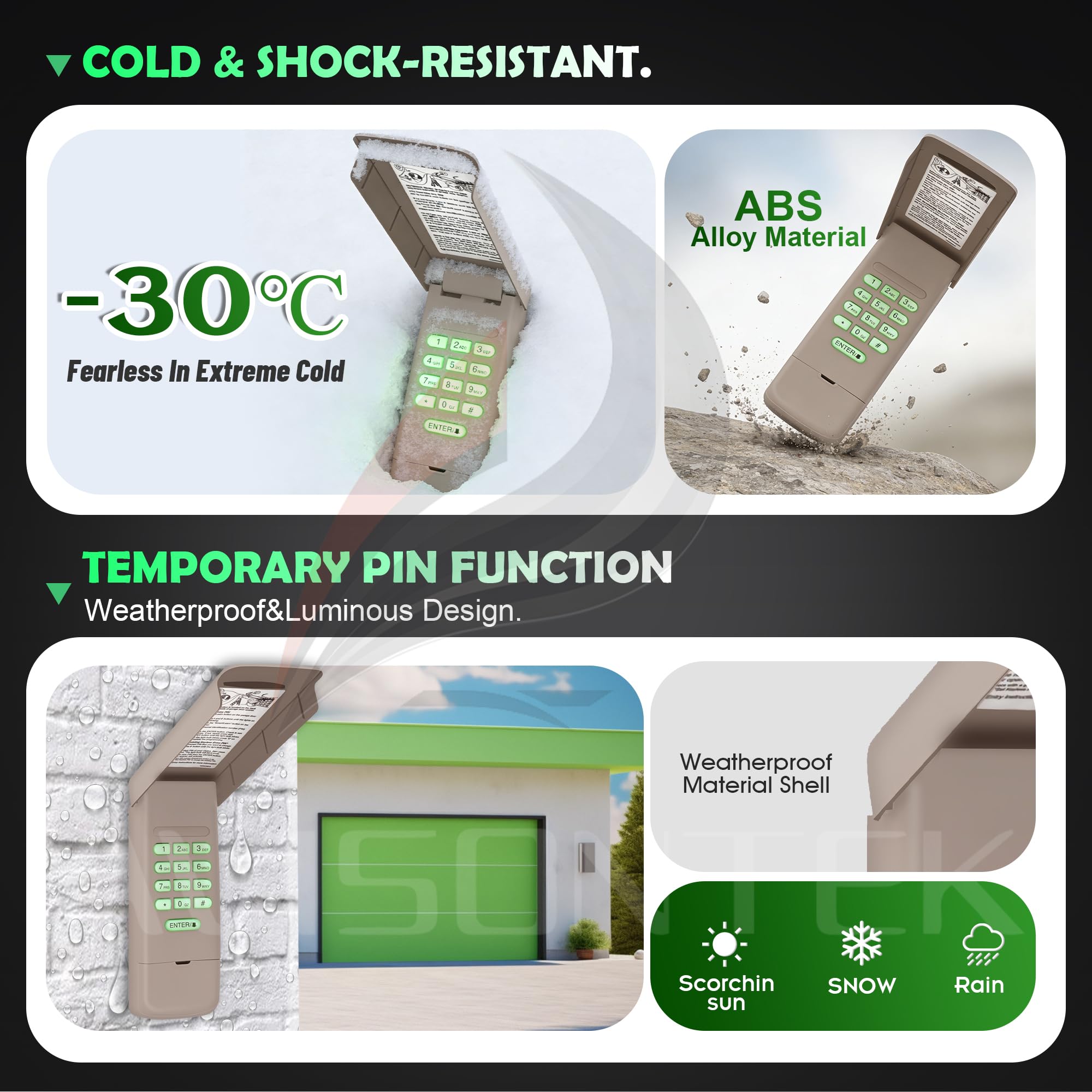 Avisontek LiftMaster 878Max weather-resistant design suits outdoor use