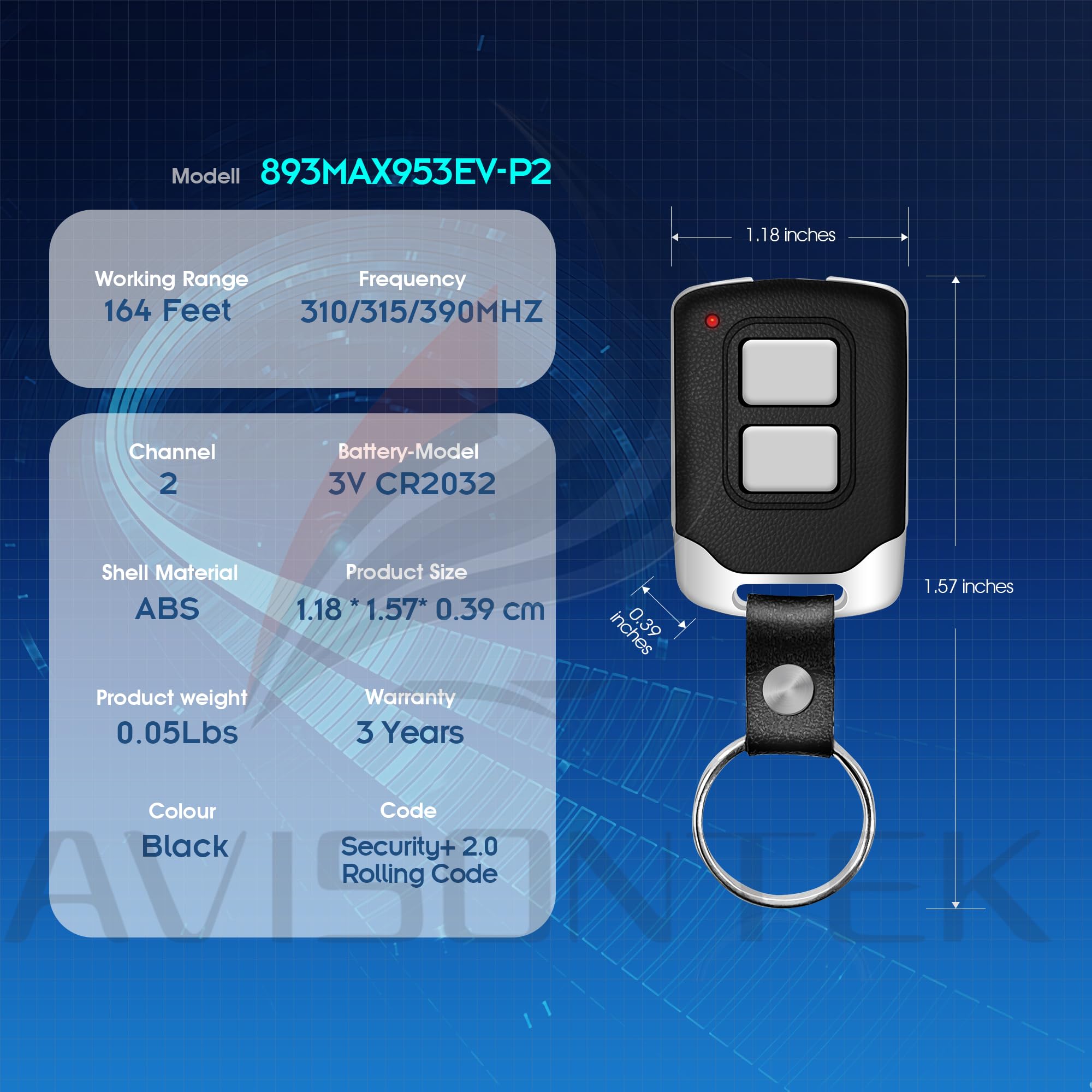 Avisontek LiftMaster 893Max compatibility chart shows broad opener support