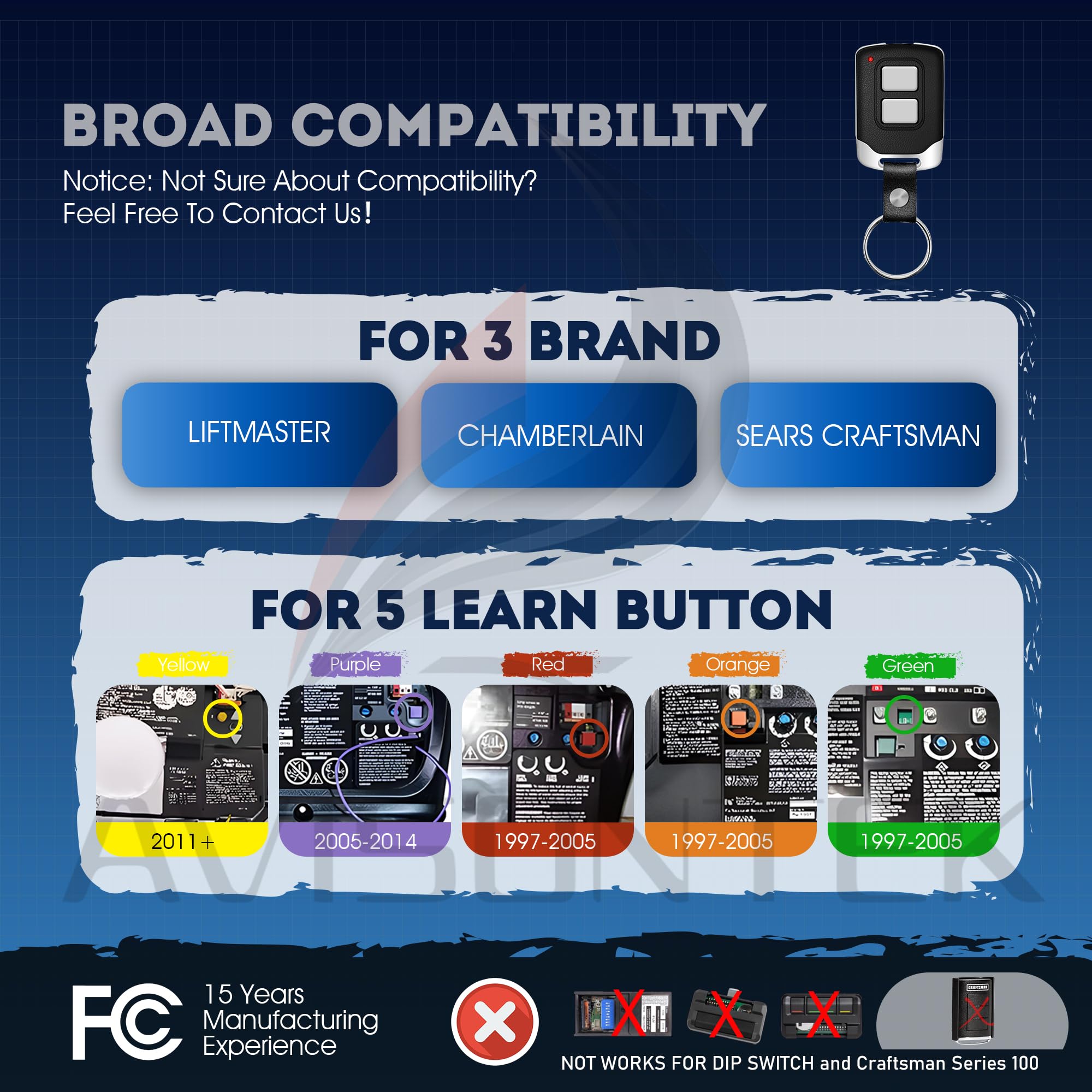 Avisontek LiftMaster 893Max remote on a keychain for easy control on the go