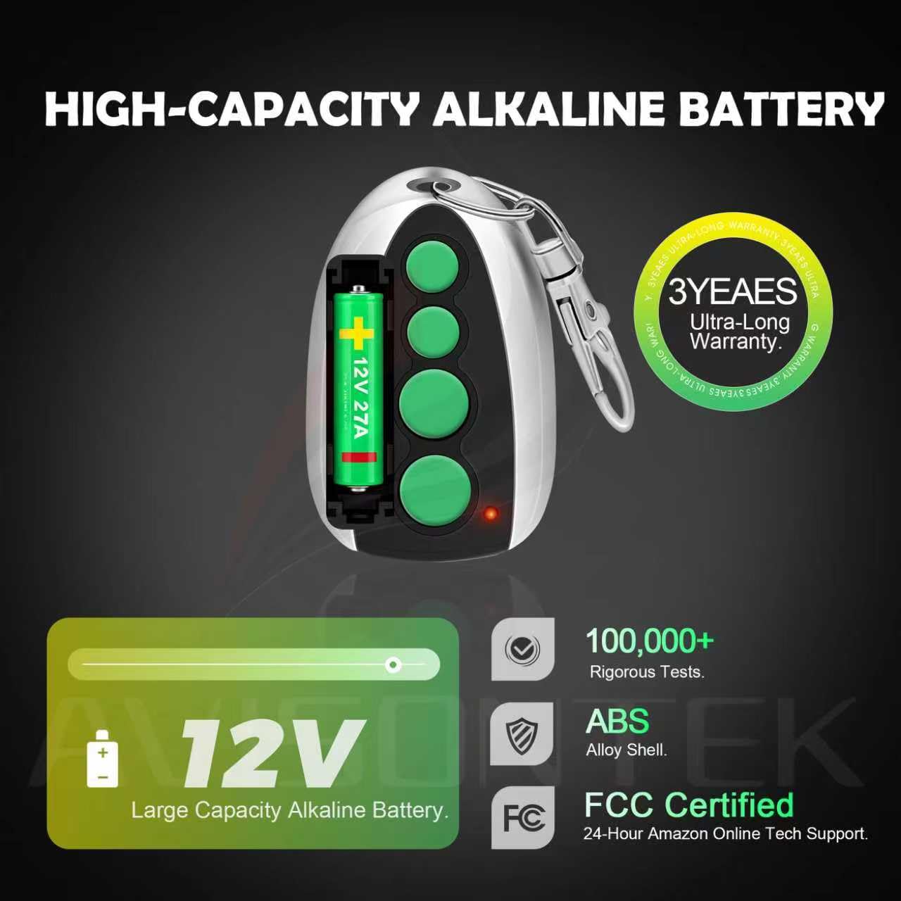 Avisontek M12-compatible remote with Topens Aleko Lockmaster Carsa compatibility