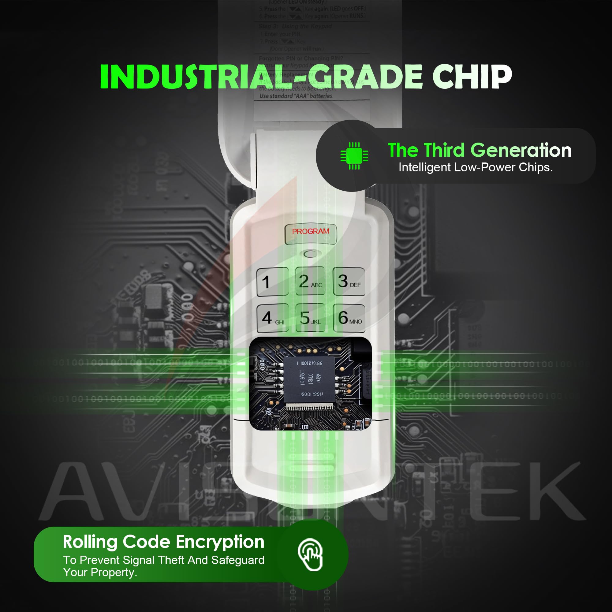 Avisontek OKP-BX battery compartment demonstrates long-lasting power for daily use.