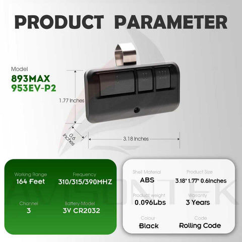 Avisontek 893MAX rolling code graphic shows anti-theft security