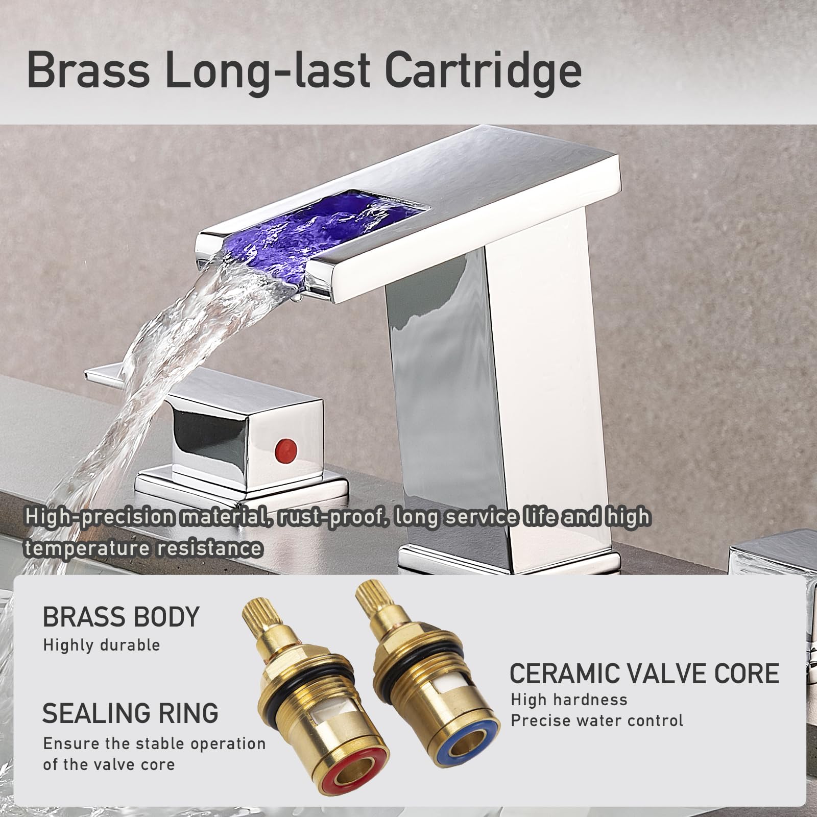AVSIILE chrome finish faucet resists water spots for easy maintenance.