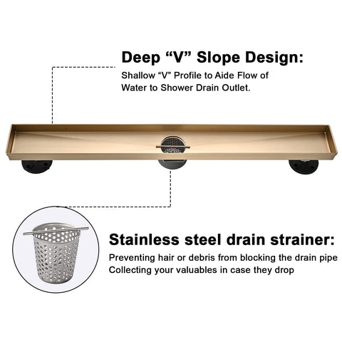 AVSIILE fully assembled drain with easy installation and leveling feet.