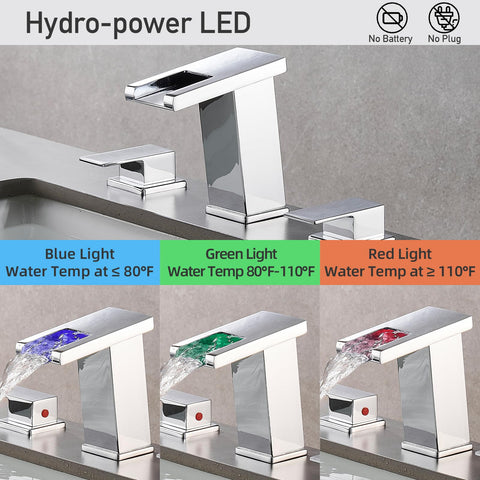 AVSIILE waterfall bathroom faucet arc spout delivers spa-like water flow.