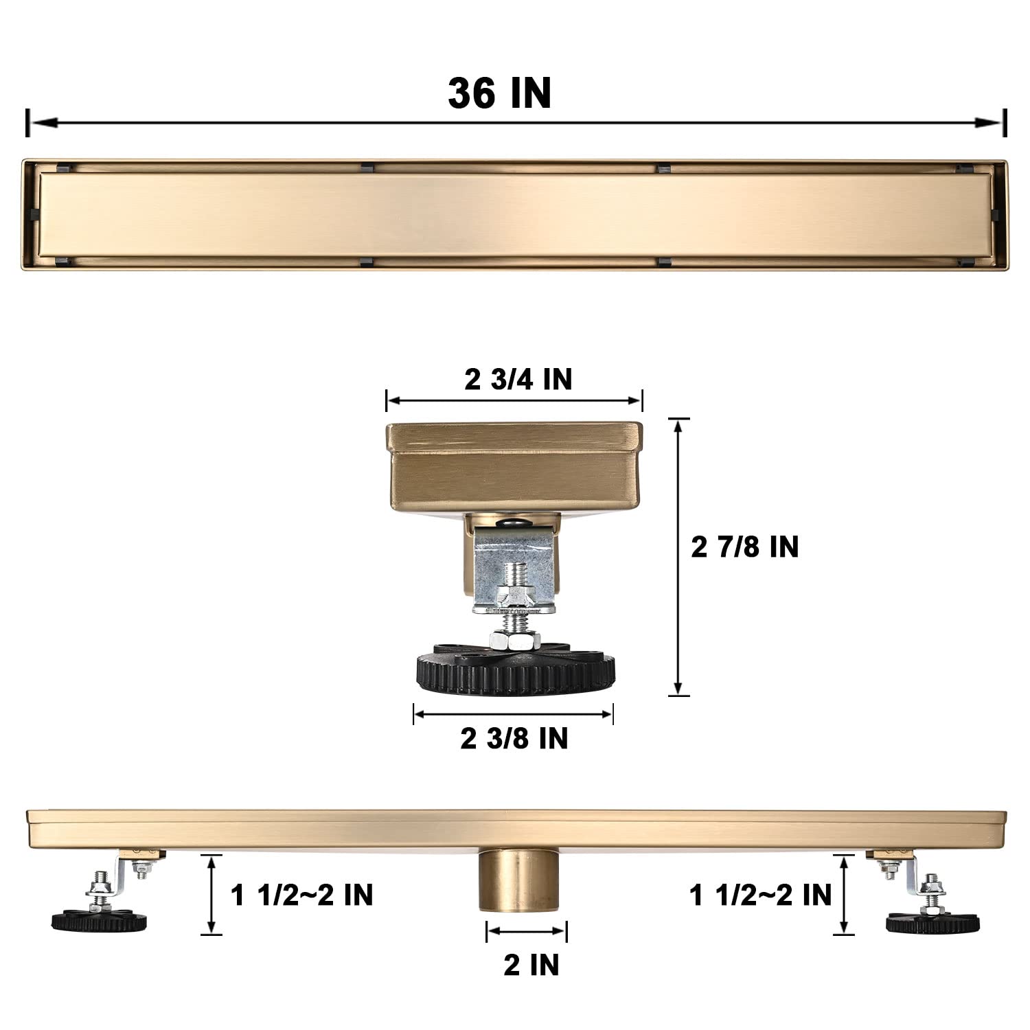 AVSIILE 2-inch outlet compatibility with common drain bases.