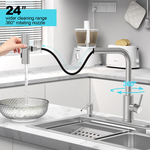 AVSIILE pull-out spray for flexible sink rinsing.
