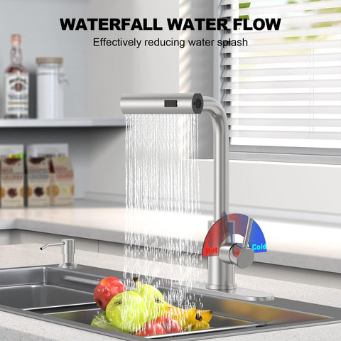 AVSIILE brushed nickel faucet with single-hole design.