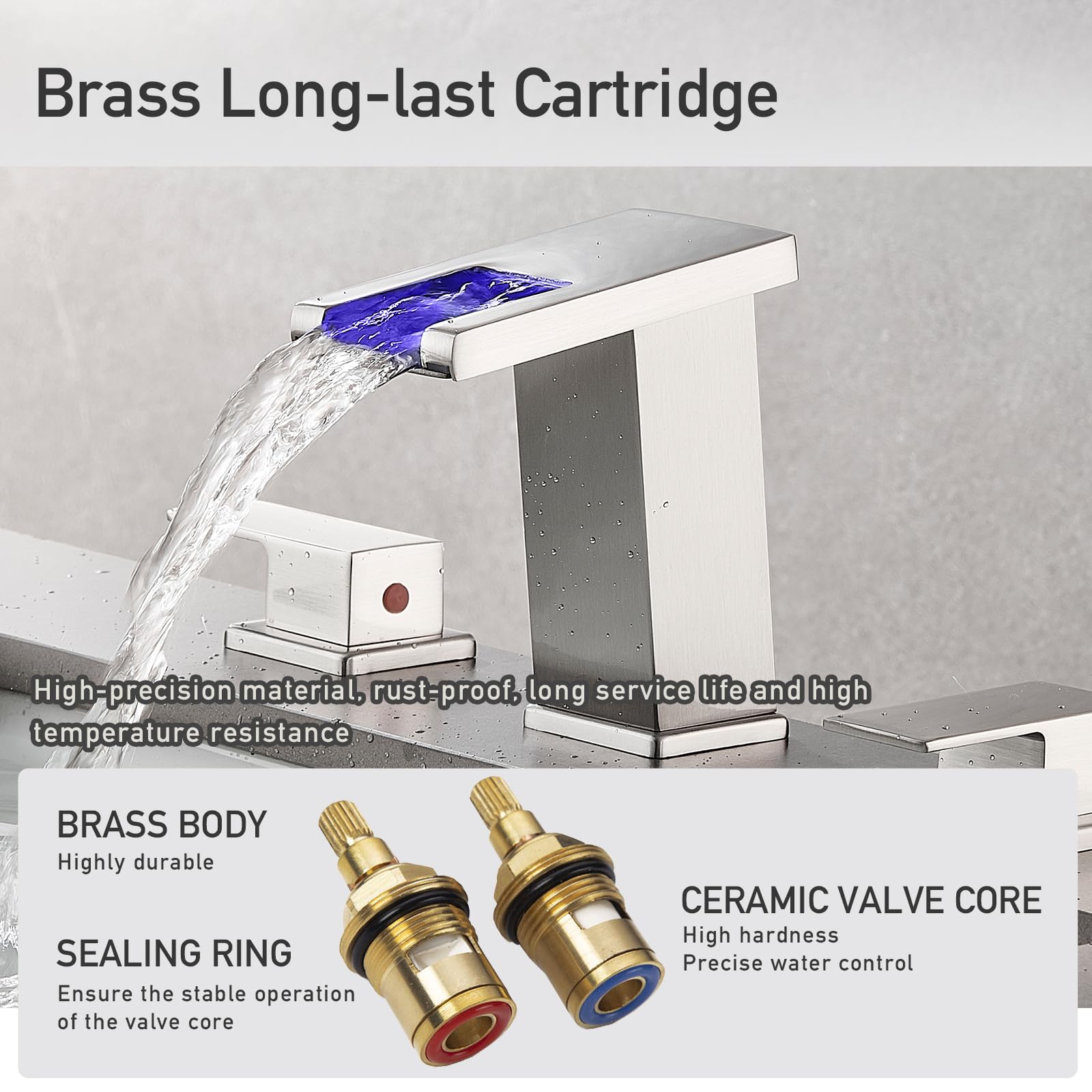 AVSIILE chrome finish faucet offers a bright, modern look at the sink.