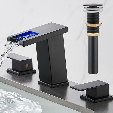 AVSIILE LED waterfall arc faucet with ambient glow for modern bathrooms