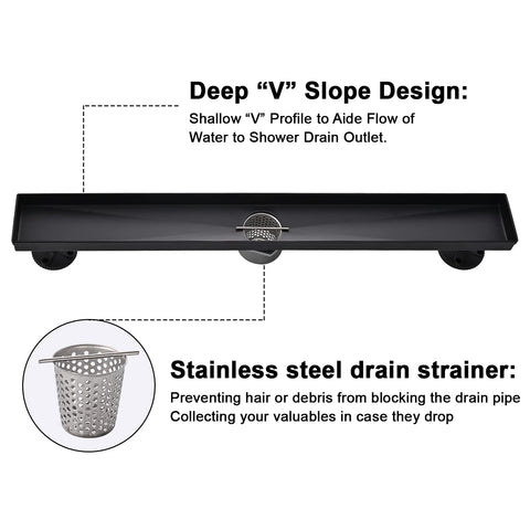 AVSIILE adjustable-feet design helps level the drain during installation.