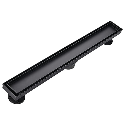 AVSIILE linear shower drain with black finish provides stylish drainage and easy maintenance.
