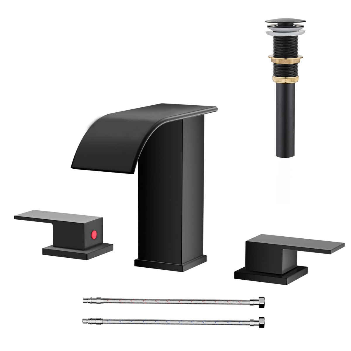 AVSIILE matte black waterfall spout for a stylish daily wash.