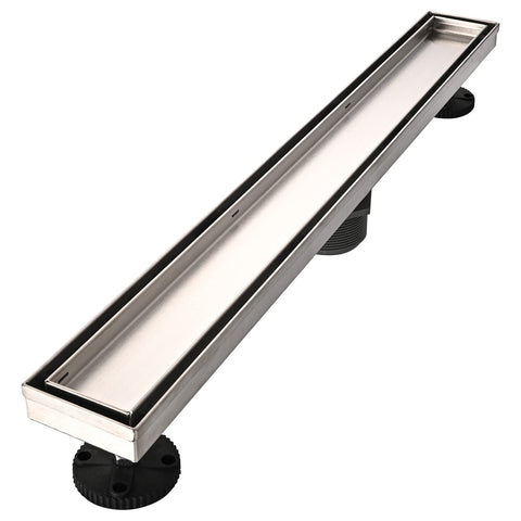 AVSIILE 24-inch linear drain in brushed nickel for quick, even water flow.